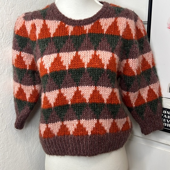 Zara Mohair Puff Sleeve Sweater Size S - Picture 5 of 9